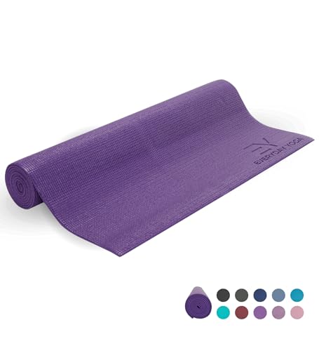 Everyday Yoga Deluxe Mat, Spacious 72"x24" Non-Slip, 3-5mm Extra Thick - color: Plum, size: 5mm Thick
