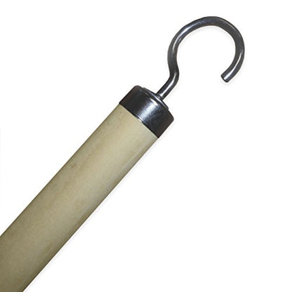 Rehabilitation Advantage 27-Inch Dressing Stick – Lightweight Wooden Dressing Aid with C-Hook & Vinyl-Coated Push/Pull Hook – Dressing Tool for Limited Mobility, Elderly, Disabled, or Post-Surgery