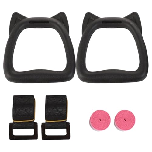Mikikit Gymnastics Rings Set with Adjustable 2m Straps, Strength Training Gym Rings for Indoor Exercise and Gymnastics Equipment