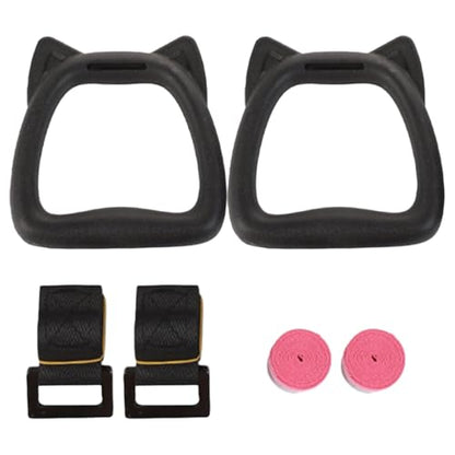 Mikikit Gymnastics Rings Set with Adjustable 2m Straps, Strength Training Gym Rings for Indoor Exercise and Gymnastics Equipment