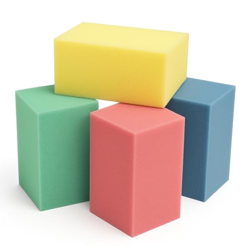 New Millennium Grip Strength Trainer – 4-Pack Foam Hand Therapy Block Exercisers for Hand & Wrist Rehabilitation, Carpal Tunnel, Arthritis, Tendonitis – Made in USA, Color-Coded Resistance