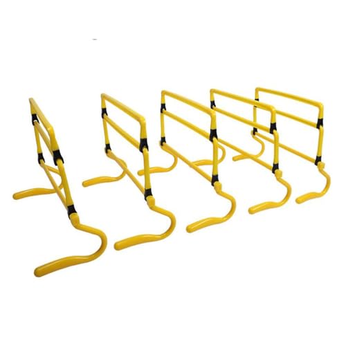 5 Pieces Agility Hurdles Speed Hurdles Obstacle Rack Field Training Set Adjustable Height Foldable PVC Material Suitable for Outdoor Indoor Agility Wo