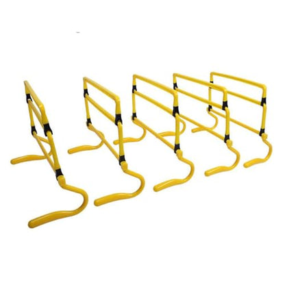5 Pieces Agility Hurdles Speed Hurdles Obstacle Rack Field Training Set Adjustable Height Foldable PVC Material Suitable for Outdoor Indoor Agility Wo