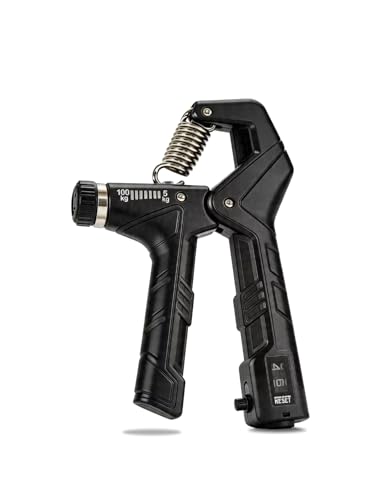 Adjustable Hand Grip Strengthener, 11–220 lbs Resistance Forearm Exerciser with Ergonomic Non-Slip Handle, Grip Trainer for Strength Training, Fitness, Weightlifting, Rock Climbing, Gym Workouts