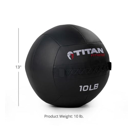 Titan Fitness Soft Shell Medicine Wall Ball, Cross-Texture Grip - size: 10 lb
