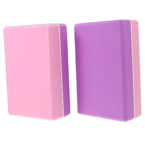 2pcs Yoga Blocks High Density Eva Foam Non-slip Surface Beveled Edges Supportive Gym Blocks for Pilates Meditation Balance Stability Beginners Workout Equipment