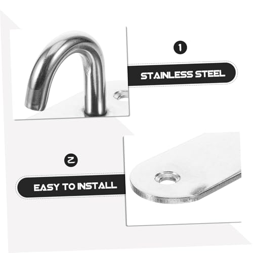 Mikikit 4pcs Wall Mount Resistance Band Anchors with Stainless Steel Hooks for Home Gym, Heavy Duty and Flexible Mounting Option, for Exercise Straps, Yoga, and Body Weight Workouts