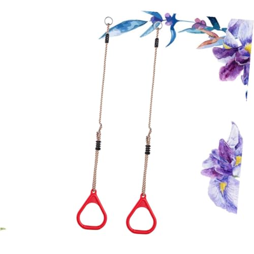 Plastic Gymnastic Rings for Children Full Body Strength Training Red