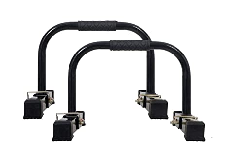 Generic Parallettes Push Up Bar Stand, Folding Fitness Stand Metal for Gym and Home Exercise (Black)