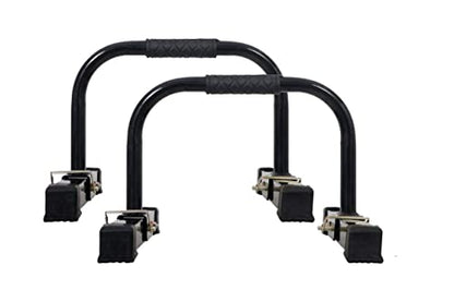 Generic Parallettes Push Up Bar Stand, Folding Fitness Stand Metal for Gym and Home Exercise (Black)