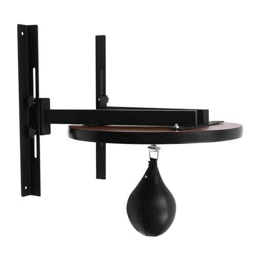 Speed Bag Platform Kit Adjustable Speed Bag Wall-Mounted Fitness Training Punching Bag with Pump Fitness Ball Boxing Reaction Training Kit for Homes, Gyms (Black)