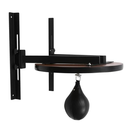 Speed Bag Platform Kit Adjustable Speed Bag Wall-Mounted Fitness Training Punching Bag with Pump Fitness Ball Boxing Reaction Training Kit for Homes, Gyms (Black)