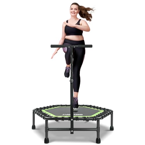 ONETWOFIT 42"/45" Rebounder Trampoline for Adults, Silent Mini Trampoline Indoor Exercise Fitness Trampoline Bungee Rebounder Workout Max Load 330lbs