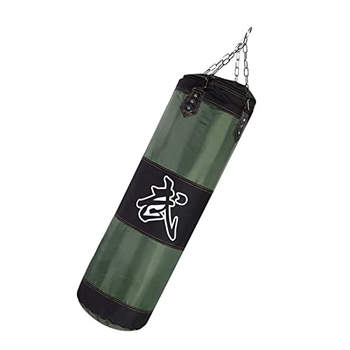 Empty Training Boxing Sandbag, Fitness Sandbags, Oxford Cloth Material, with Zipper, for Exercise(Green, 100cm)