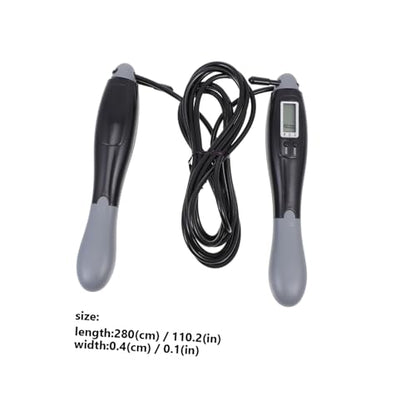 BESPORTBLE Creative Electronic Counting Skipping Rope for Outdoor Fitness Sturdy Steel Wire Design Rapid Digital Counter Black-grey Long Rope for Adult Cardio Training