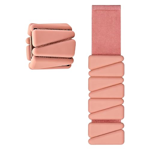 Adjustable Silicone Ankle Wrist Weights Strap for Wrist Leg and Ankle Training Providing Customizable Resistance Levels - color: Flesh Pink