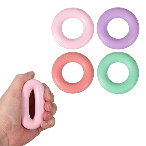 Grip Strength Trainer Rings Portable Hand Grip Strengthener Finger - color: Pink, Mint Green, Orange, Green, size: 3.5"(10-40LB)