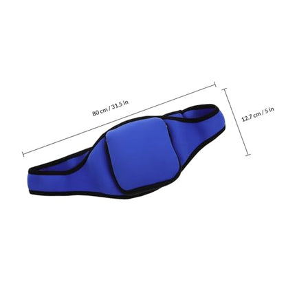 Neoprene Microphone Waist Bag with Zipper Trainer Running Belt Sweat-resistant Blue Waist Pack for Gym and Outdoor Sports