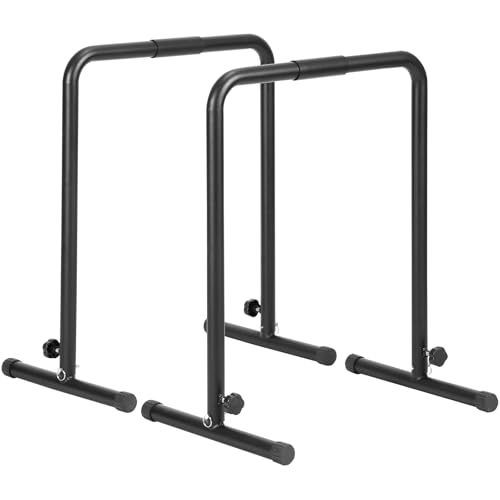 Happybuy Dip Bars, 440 lbs Capacity, Heavy-Duty Adjustable Height Dip Stand for Fitness Workouts, Stabilizer Parallette Push-Up Stand, Parallel Bars for Strength Training at Home Gym