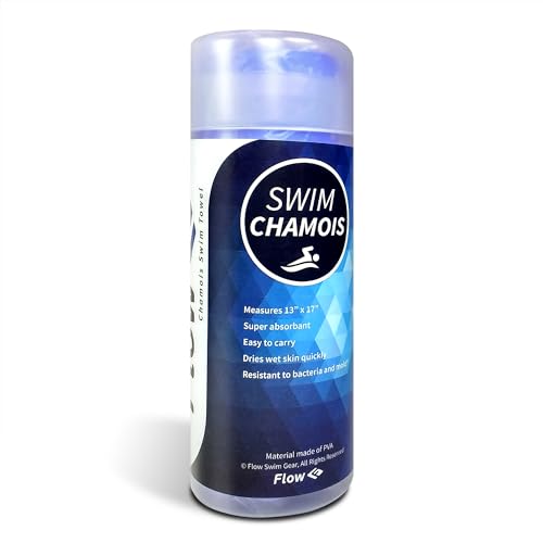 Flow Swim Chamois - Quick Dry Towel for Swimming, Diving, Triathlons, and Other Water Sports (Blue) - color: Blue