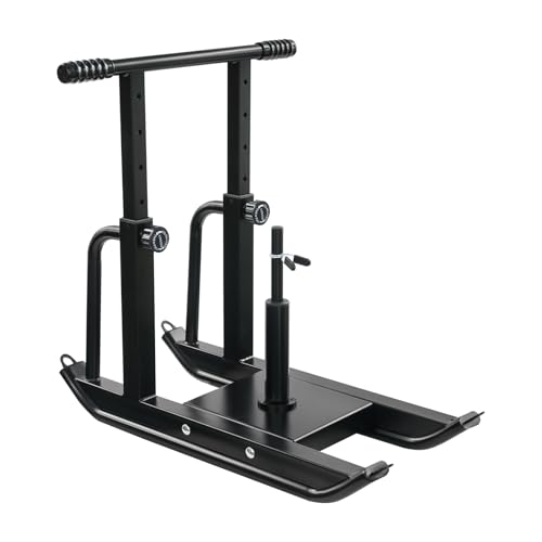 Weight Sled for Push-Pull Training, Fitness Workout Sled for Strength and Speed, Compatible with 1" & 2" Weight Plates, Adjustable Height, Heavy-Duty Prowler Sled, Black