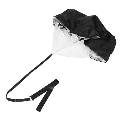 KALLORY Resistance Speed Training Parachute Umbrella with Waist Belt, Black, Running Agility Training Equipment for Football and Adult Speed Workouts