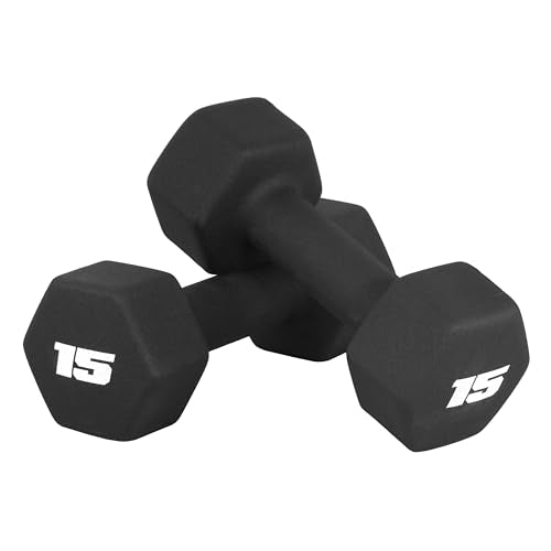 CAP Barbell Neoprene Dumbbell Weights Pairs & Sets | Black - style: 15 lb Pair