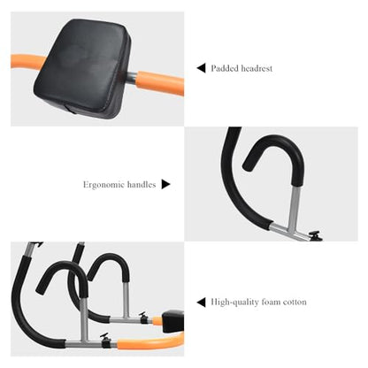 GYMAX Ab Crunch Trainer, Portable Ab Workout Equipment with Padded Headrest for Core Muscle Strength, Abdominal Exercise Machine for Suit Up Trainer for Home Gym Fitness
