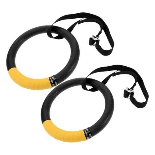 BESTonZON 1 Pair Calisthenics Rings with Adjustable Straps Gymnastics Workout Rings for Strength Training Core Stability and Endurance Versatile Fitness Equipment for Home and Gym Use