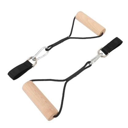 Wooden Gymnastic Rings with Adjustable Straps - Rings for Home Gym, Calisthenics, Pull Ups & Strength Training