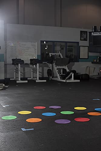 Power Systems Soft Agility Dots, 10 Inch Diameter Each, 12-Pack, Assorted Colors (30760)