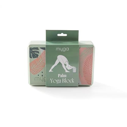 MYGA Yoga Block,Lightweight EVA Foam Yoga Brick,High Density Non-Slip Block for Yoga Poses, Pilates, Balance and Flexibility - color: Palm