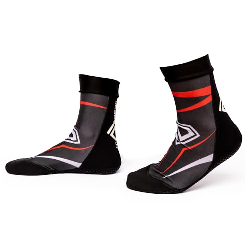 Grip Socks for Wrestling, BJJ & MMA, Closed-Toe Non-Slip Socks with Rubber Sole for Mats, Yoga, Home, Hospital - size: 14
