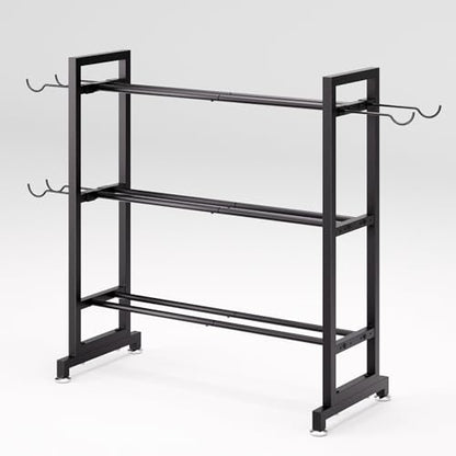Adjustable 3-Tier Dumbbell Rack – Heavy-Duty Metal Weight Storage Stand for Dumbbells, Kettlebells, and More – Space-Efficient Home Gym Organizer – 396 lb Capacity (Dumbbells Not Included)