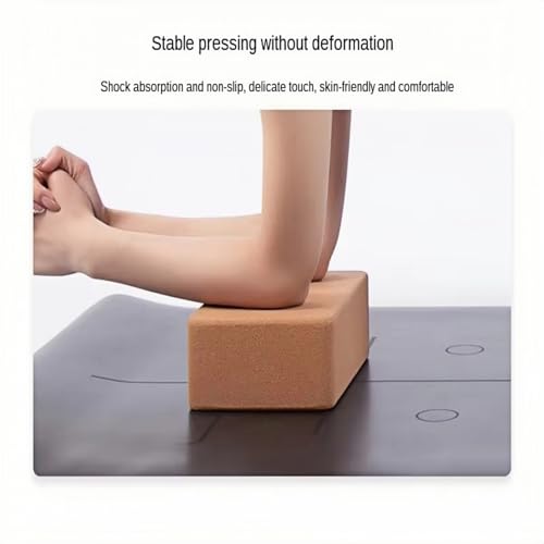 Yoga Block - Fine-Grain Cork Block, Yoga Equipment, Home Gym Accessory, Pilates Tool, Lightweight for Travel, Extra Firm Workout Accessory with Comfortable Edges