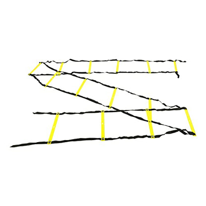 7M 14 Rung Fixed Agility Speed Ladder, Training Ladder for Soccer Football Fitness, Adjustable Length PP Agility Ladder with Angle Marks for Athletes and Coaches - color: Yellow
