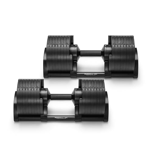 NÜOBELL® Adjustable Dumbbell Set, 5-50 LB or 5-80 LB, Easy Twist 2024-25 Model, All-In-One Weights Set (Pair) for Home, Original Manufacturer - color: Black, size: NÜOBELL Adjustable Dumbbells (pair) 80 lb ea X 2