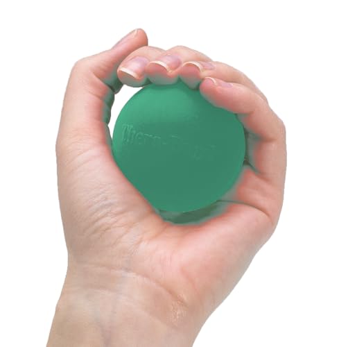 THERABAND Hand Exerciser, Ball For Hand, Wrist, Finger, Forearm, Grip Strengthening & Therapy, Squeeze Ball to Increase Hand Flexibility & Relieve Joint Discomfort, Green, Medium