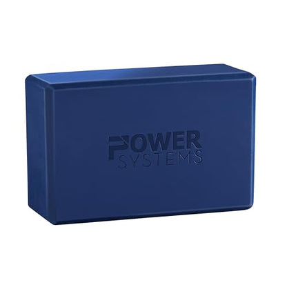 Power Systems Yoga Block | Commercial Grade Foam, Lightweight, Durable Ergonomic Support for Home and Studio Use | Yoga, Pilates, Meditation, Flexibility, and Balance with Textured Non-Slip Grip and Smooth Edges