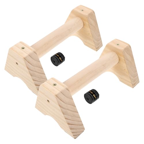 GALPADA Wooden Parallettes Push up Bars with Anti-slip Base Beech Wood Pushup Handles Strength Training Equipment for Home Gym Men and Women Fitness Calisthenics