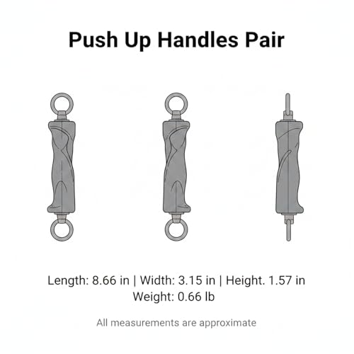 Push Up Handles Pair, PP Plastic Push-up Stands with Textured Grip for Home Gym Strength Training (1 Pair) - size: 8.66 x 3.15 x 1.57 in