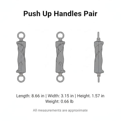 Push Up Handles Pair, PP Plastic Push-up Stands with Textured Grip for Home Gym Strength Training (1 Pair) - size: 8.66 x 3.15 x 1.57 in