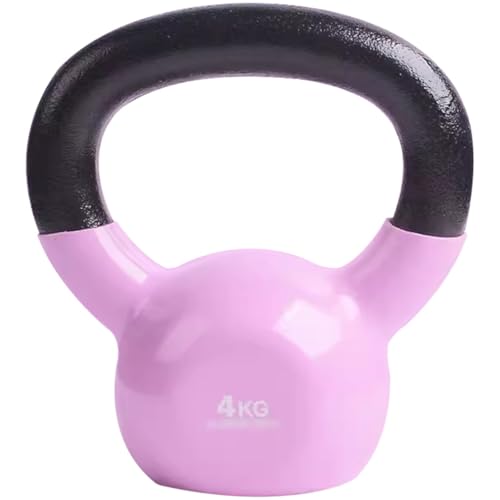 Kettlebell Weights Men's Professional Training Kettlebell, Gym Solid Cast Iron Competitive Kettle Bells, Muscle Training Equipment, Squat/Swing(Light Purple -4kg) - color: Light Purple -4kg