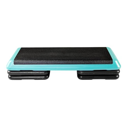 The Step (Made in USA) Original Aerobic Platform – Health Club Size – With Four Original Risers (Teal Platform with Black Risers), One Size