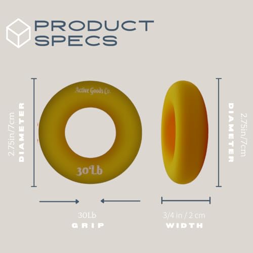Hand Exerciser - PROFESSIONAL GRADE, Set or Single, Different Sizes. Visit to see more! Bague classique en silicone parfaite pour améliorer la force, la puissance et la vitesse dans les poignets. - size: 12 Single Ring - 2.5 in - 30 lb