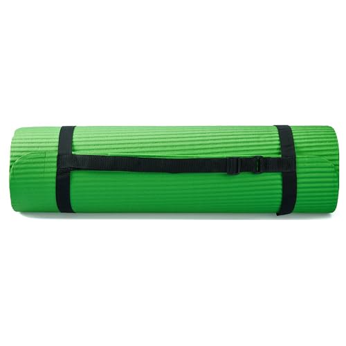 BalanceFrom 7-Piece Yoga Set with 71x24x0.5 Inches Extra Thick Mat and Carrying Sling – Includes 2 Blocks, Stretch Strap, 2 Towels, and Knee Pad for Home, Studio, and Gym Workouts
