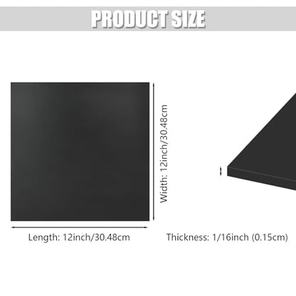 Black Silicone Rubber Sheet, 60A Durometer Silicone Mat 1/16" x 12" x 12" - size: 12 x 12 x1/16”, style: Black, No Adhesive