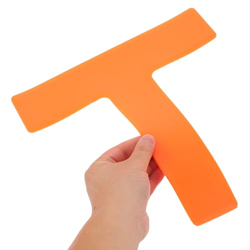 4pcs T-Shaped Football Training Spot Markers Flat Boundary Pads Orange Athletic Court Accessories for Agility Drills and Field Marking