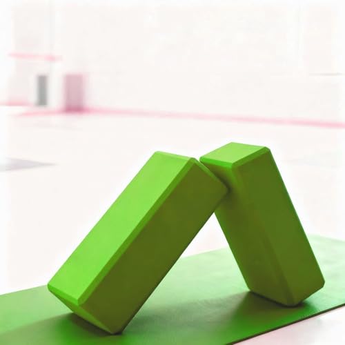 Non-Slip High Density Yoga Foam Blocks for Balance and Support During Yoga Pilates and Meditation GREEN