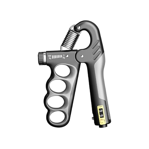 Grip Strength Trainer with Adjustable Resistance & Automatic Counter - color: Gray